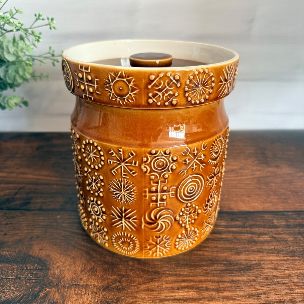 Portmeirion Totem Large Lidded Storage Jar Susan Williams-Ellis Brown Canister